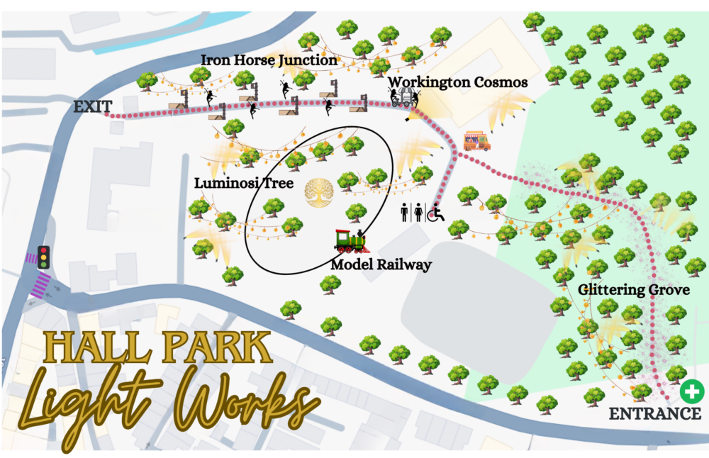 Hall Park Light Works Route Map