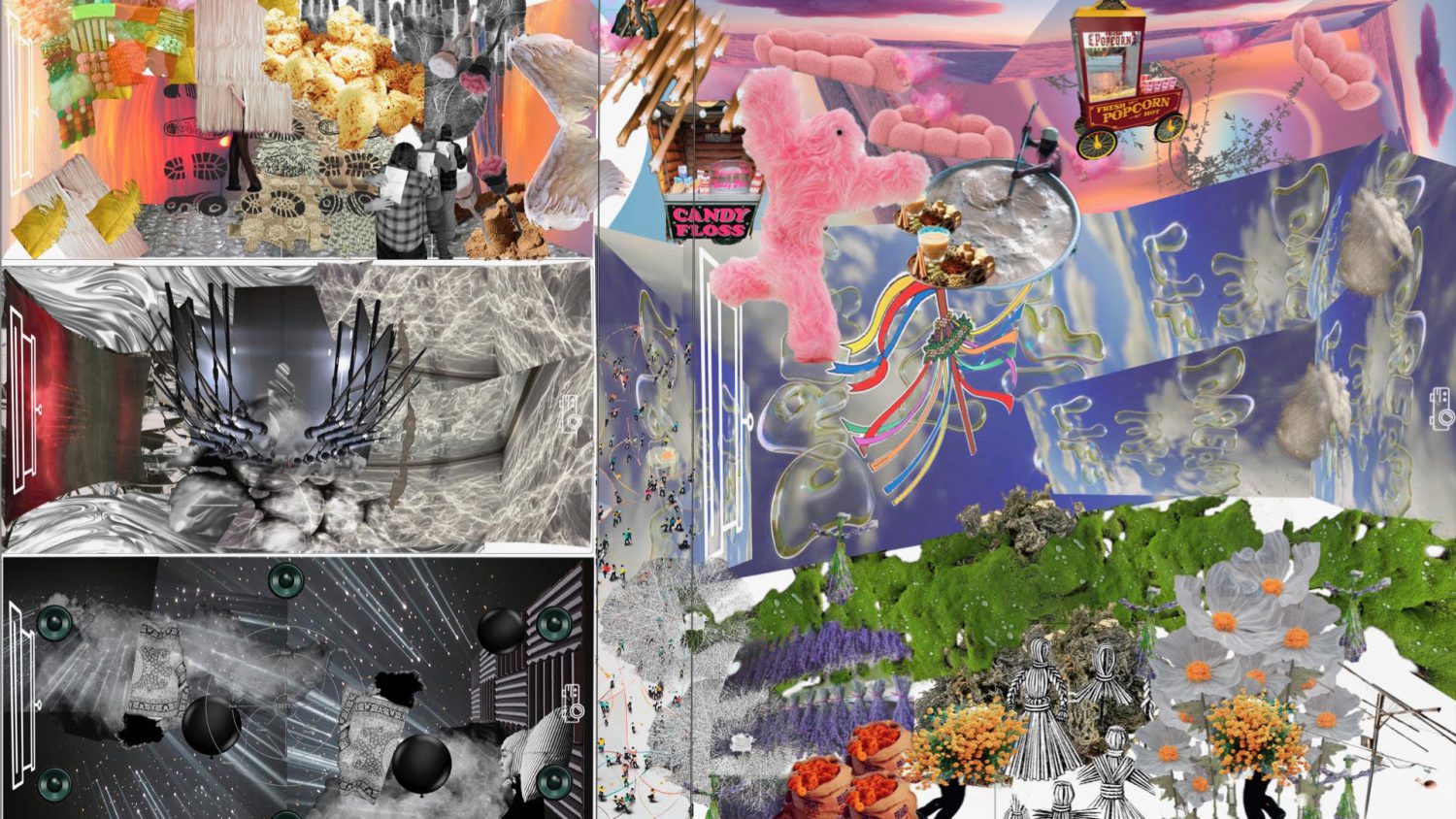 A mix of colour and textures that form the ideas behind Sensory World
