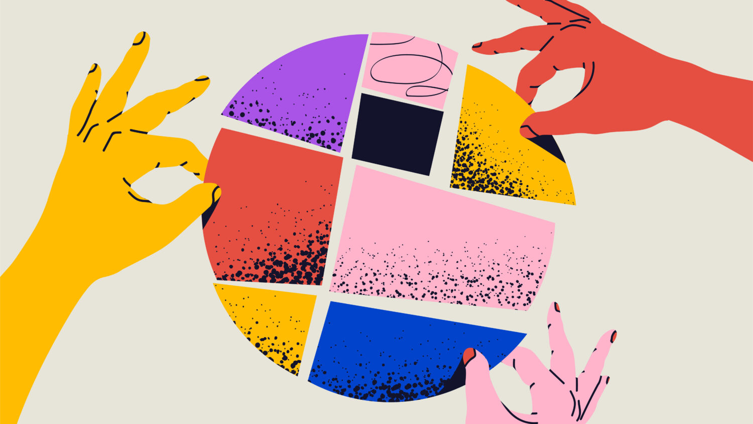 Team work or collaboration or partnership concept illustration w